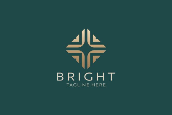 Bright Abstract Golden Star Logo