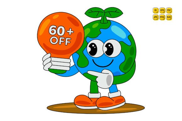 Cartoon Earth Character Vector Art 23