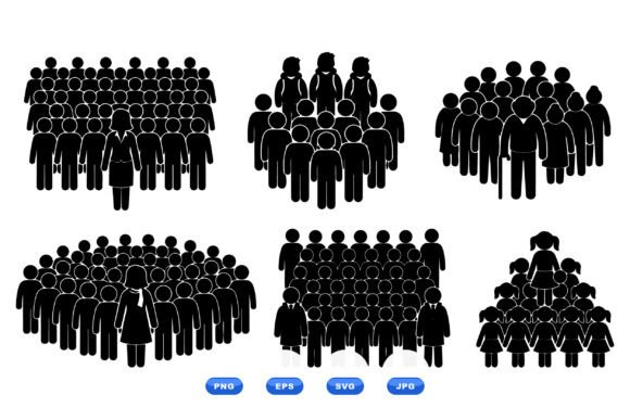 Crowd Silhouette Vector Set