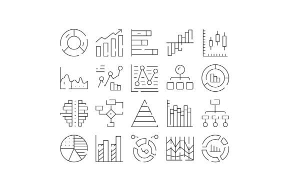 Data Analysis Visualization Icon Set Col