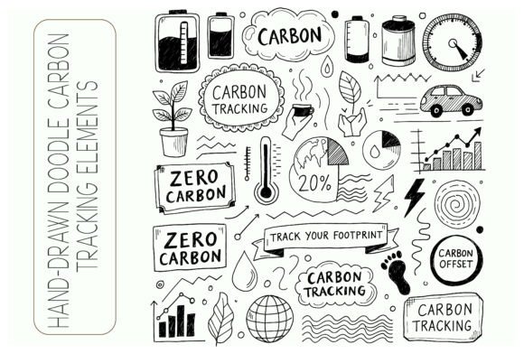 Hand-Drawn Carbon Tracking Doodle: Visual Clarity for a Climate-Conscious World