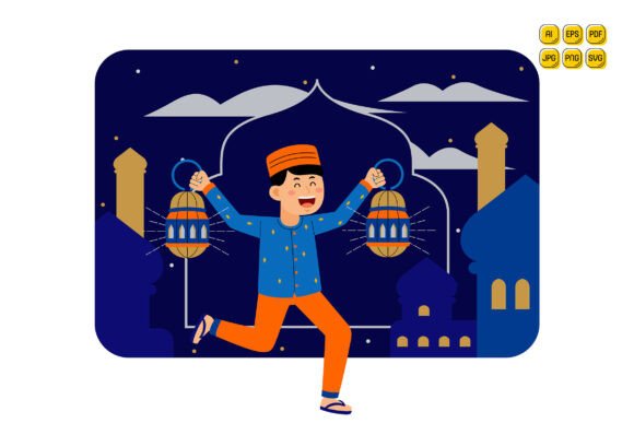 Man Holding Lanterns During Ramadan Cele: A Versatile Visual Asset for Global Creative Workflows