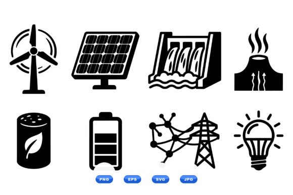 Renewable Energy Icons SVG