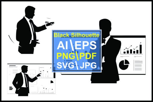 Silhouettes Businessman Presenting Data: A Strategic Visual Language for Modern Communication