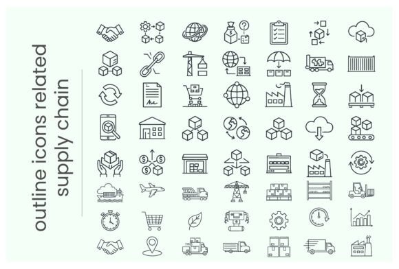 Supply Chain and Logistics Outline Icon