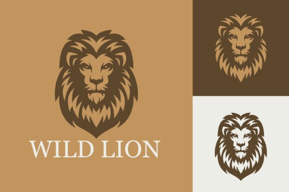 Wild Lion Majestic Animal Logo